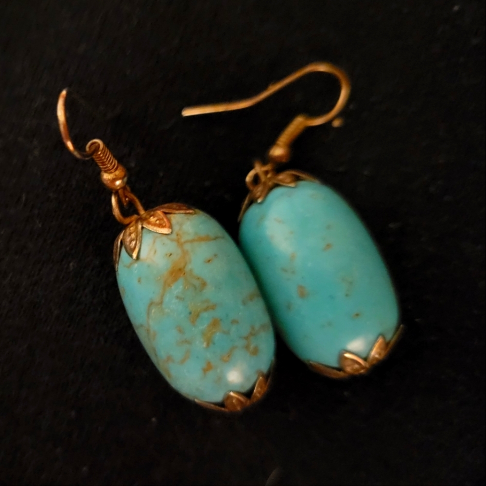 Turquoise and Silver Dangle Earrings